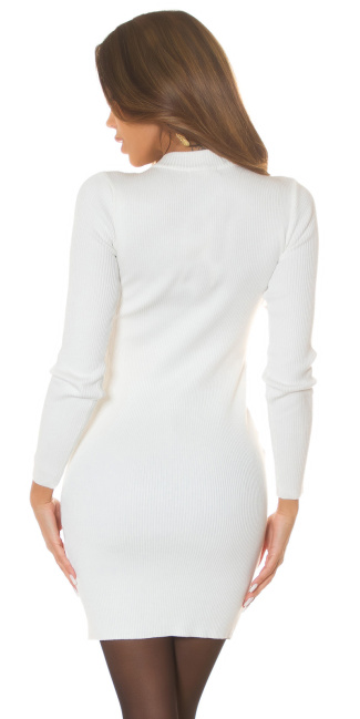 Knitdress with Cut Outs & Twist Detail White